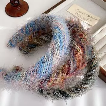 Элегантная красочная плюшевая повязка на голову для женщин, изысканная широкая повязка для волос с губкой, корейские обручи для волос, головные уборы для макияжа, аксессуары для волос для девочек