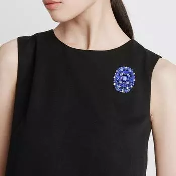 Элегантная красочная стеклянная брошь со стразами, яркий цвет, булавка овальной формы, шаль, шарф, значок на воротнике, аксессуары для костюма красный