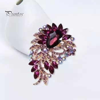 Элегантная красочная стеклянная брошь со стразами, яркий цвет, булавка неправильной формы, шаль, шарф, значок на воротнике, аксессуары для костюма разноцветный