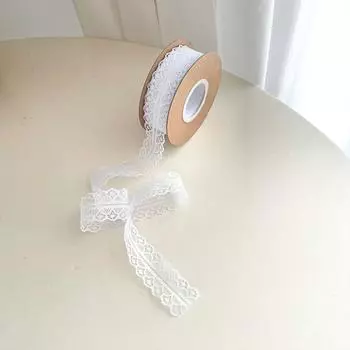 Элегантная кружевная лента, тесьма, полиэстер, кружево, декоративные завязанные цветы, бант, лента, шпилька для волос, аксессуары ручной работы, поделки, изготовление лент 3cm*45m