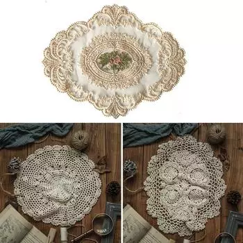 Элегантная кружевная скатерть в деревенском стиле, кружевное цветочное покрытие для стола для садовой вечеринки