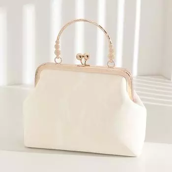 Элегантная квадратная сумка кроссбоди с жемчугом: Новый китайский стиль для универсальных вечеров