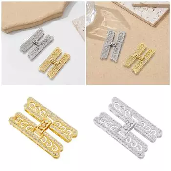 Элегантная латунная прямоугольная застежка из циркония 18 карат с золотым покрытием для стильного жемчужного ожерелья, аксессуар для изготовления ювелирных изделий золотой