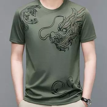 Элегантная мода Harajuku Slim Fit Ropa Hombre Свободные повседневные универсальные футболки с круглым вырезом и короткими рукавами с принтом из хлопка S