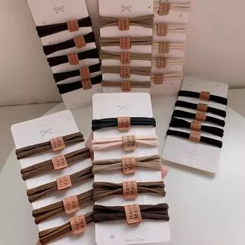 «Элегантная модная повязка на голову с буквами и высокой эластичностью — прочная резинка для волос для женщин, новый головной убор в кожаном стиле» 5 pieces хаки