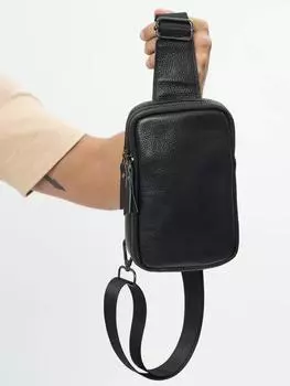 Элегантная, модная, водонепроницаемая нагрудная сумка, но при этом повседневная однотонная сумка через плечо на одно плечо One Size чёрный