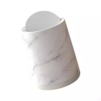 Элегантная мраморная мусорная урна для дома или офиса White Small
