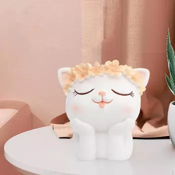 Элегантная настольная ваза, цветочная композиция с дренажным отверстием, фигурка, держатель для ручки, бонсай, цветочный горшок из смолы Cat
