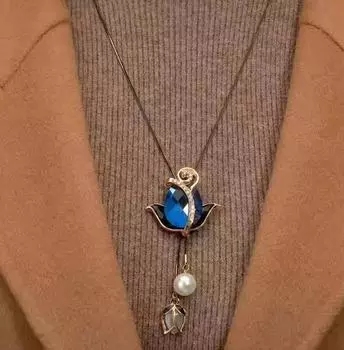 Элегантная осенне-зимняя корейская женская подвеска-ожерелье-свитер - Ювелирные аксессуары высокого класса