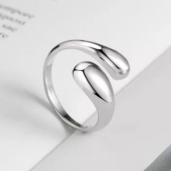 Элегантная пара геометрических женщин крутые гладкие модные ювелирные изделия открытое кольцо для вечеринки свадьба палец кольцо серебряный