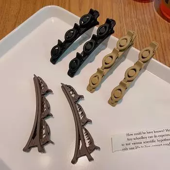 Элегантная плетеная шпилька для волос для женщин — идеально подходит для высоких лбов и челок, головной убор в виде знаменитой заколки-уточки. F1140 коричневый