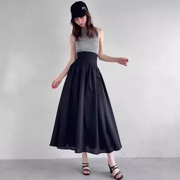 Элегантная плиссированная миди-юбка с высокой талией - Коллекция Лето 2025 Small хаки