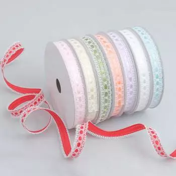 Элегантная полиэстеровая прессованная кружевная лента, кружевные аксессуары, бант из ленты, красочные ручные украшения для торта, подарочные украшения из кружева, изготовление лент 1.5cm*10 yards