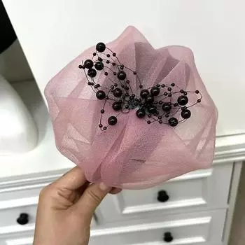 Элегантная полушляпа повязка на голову во французском стиле ретро, обруч для волос, вечеринка, повязка для волос для женщин и девочек, темпераментный головной убор, аксессуары для волос 1