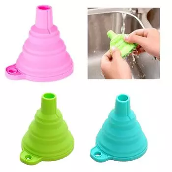 Элегантная портативная воронка из термостойкого силиконового материала синий