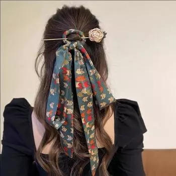 Элегантная повязка для волос в старинном стиле с супер сказочным темпераментом, головной убор с бантом для женщин, 2024, новая заколка для волос интернет-знаменитостей зелёный