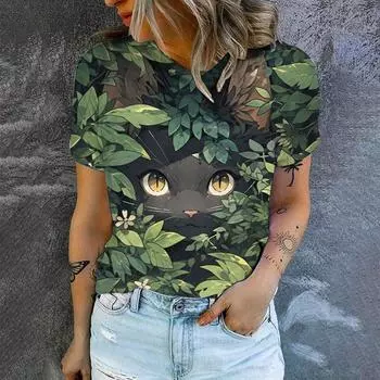 Элегантная повседневная свободная женская летняя новая круглая горловина с коротким рукавом, простая высококачественная футболка S