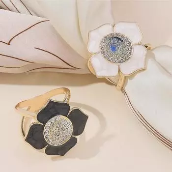 Элегантная пряжка для шарфа с драгоценными камнями: Высококачественные женские аксессуары для шарфов, небольших квадратных полотенец, пальто и ремней