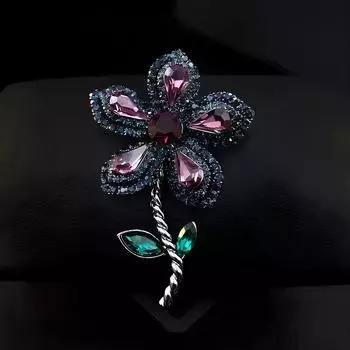 Элегантная ретро-брошь-цветок, изысканная высококачественная хрустальная брошь, роскошная атмосферная булавка, высококачественные аксессуары для платья