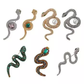 «Элегантная ретро-брошь в виде змеи для женщин — модный, уникальный, изысканный аксессуар»