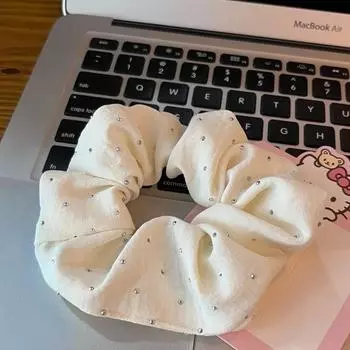 Элегантная резинка для волос с горным хрусталем в виде мягкой большой кишки для женщин, девочек, резинка для волос, милая резинка, резинка, модные аксессуары для волос