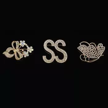 Элегантная роскошная трехмерная брошь-цветок для женщин и девочек, универсальный блестящий корсаж, изысканная брошь, аксессуары для одежды A13