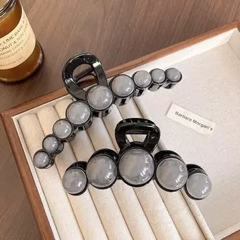 Элегантная серая жемчужная заколка для волос - большая нишевая шпилька в корейском стиле F1285 Large