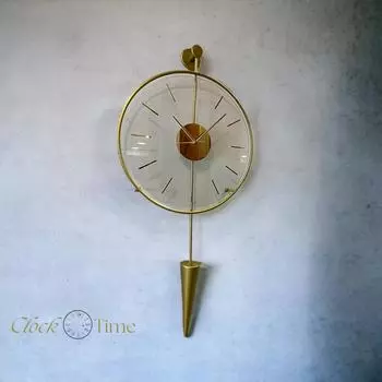 Элегантная серия Gold Gravity Pendulum, современные декоративные настенные часы из металлического стекла, 40x90 см