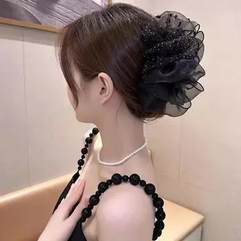 Элегантная сетчатая цветочная заколка для волос для женщин Элегантная заколка-кисточка в виде акулы Модные аксессуары для волос для девочек mesh