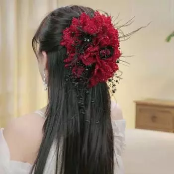 Элегантная сетчатая цветочная заколка для волос для женщин Элегантная заколка-кисточка в виде акулы Модные аксессуары для волос для девочек mesh