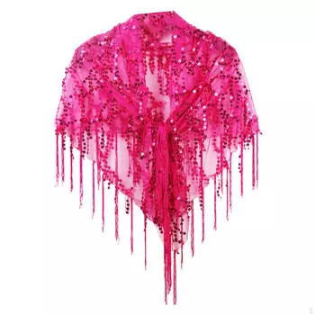 Элегантная шаль с пайетками для женщин на летние свадьбы розы красного