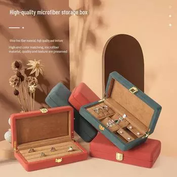 Элегантная шкатулка для хранения украшений с подкладкой из микрофибры для колец, браслетов и ожерелий