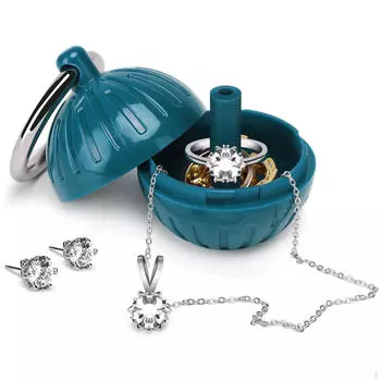 Элегантная шкатулка для хранения ювелирных изделий с подставкой для сережек — идеально подходит для организации пространства в комоде синий