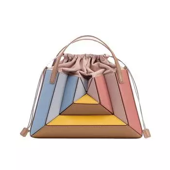 Элегантная складная сумка-аккордеон из искусственной кожи 3D для женщин 32x26x8 cm циан