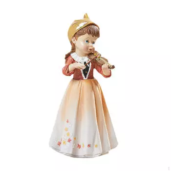 Элегантная скульптура девушки-скрипачки для домашнего декора красный