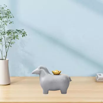 Элегантная скульптура лошади из смолы для домашнего декора серый