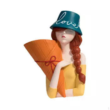 Элегантная скульптура-вазы для домашнего декора 11x6x31.5cm синий