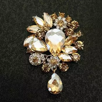 Элегантная стеклянная брошь-слезинка – ретро-булавка унисекс и высококачественный аксессуар