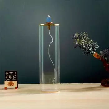 Элегантная стеклянная курильница со съемным зольным сборником, конусом и палочкой благовоний 2 в 1, ароматизированная, без запаха, подходит для украшения дома Square glass reflux incense burner