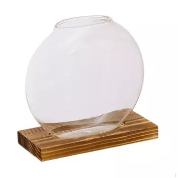 Элегантная стеклянная подставка для комнатных растений Dark Wood Color