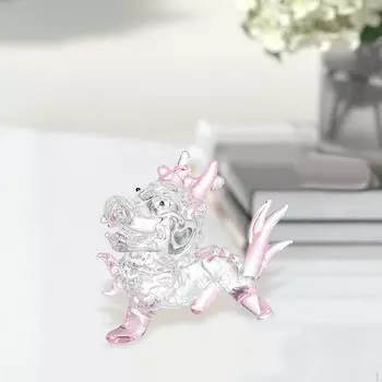 Элегантная стеклянная скульптура дракона для домашнего декора и подарков розовый