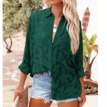 Элегантная стильная прозрачная блузка с длинными рукавами - роскошная застежка на пуговицы - идеально подходит для летнего гардероба S белый