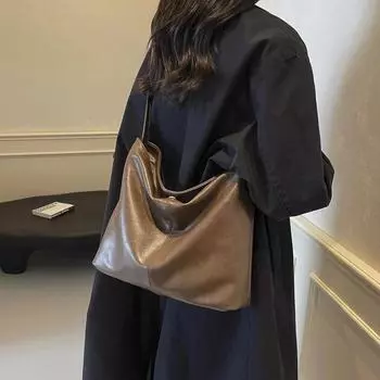 Элегантная сумка из искусственной кожи, модная, повседневная, простая, женская, сумка через плечо, простая, большой емкости, женская сумка через плечо чёрный