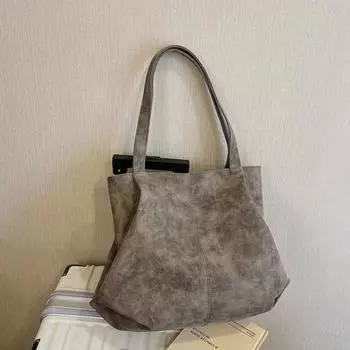 Элегантная сумка на плечо из искусственной кожи с застежкой-молнией, повседневная сумка-тоут для женщин, модная простая сумка из швейной нитки чёрный