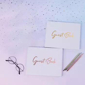 Элегантная свадебная гостевая книга на 100 страниц для помолвок, вечеринок, детских праздников, годовщин, дней рождений розового золота