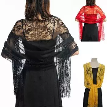 Элегантная свадебная шаль с кисточками, новая женская однотонная кружевная шаль для вечеринки, невесты, подружки невесты, сетчатая пряжа, темп. бежевый