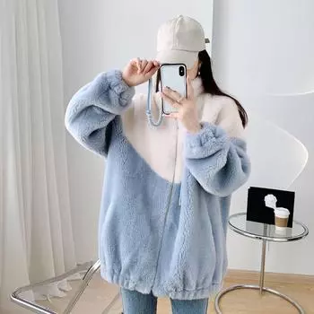 Элегантная теплая куртка из овчины и кашемира для холодной погоды и мода S чёрный