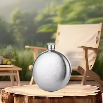 Элегантная титановая фляжка для мужчин - портативная емкость для спиртных напитков для приключений на открытом воздухе серебряный