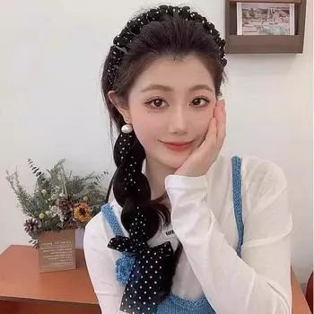 Элегантная точечная лента Зубчатый ободок для волос для женщин девочек Милое украшение для волос Повязка на голову Обруч для волос Резинка для волос Модные аксессуары для волос