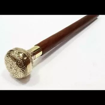 Элегантная трость с цветочной ручкой Трость для ходьбы Латунная ручка с тростью Деревянная винта 36 Inch коричневый